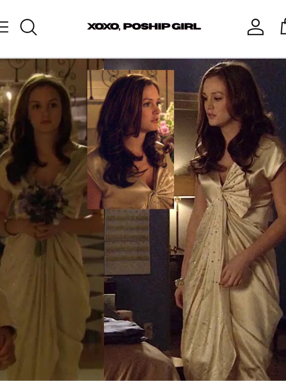 Blair Waldorf's 3.1 Phillip Lim Champagne/Tan Satin Dress, Gossip Girl size 2 - Picture 2 of 10